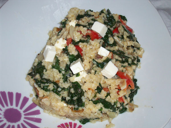 spinach and bulgur recipe