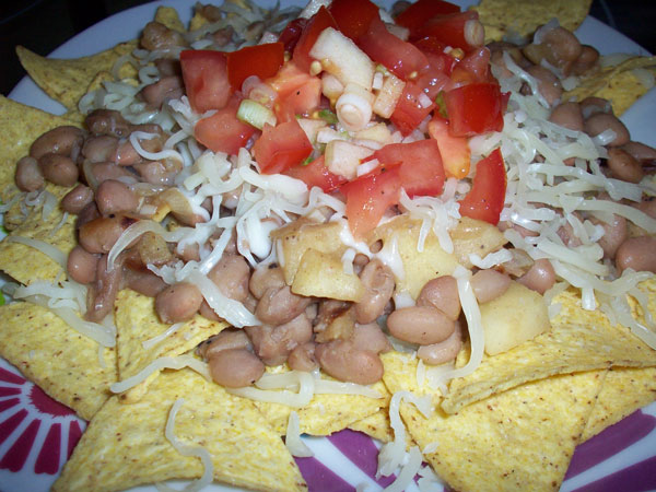 white bean and apple nachos
