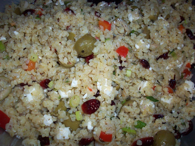 cranberry feta bulgur salad