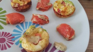 mini frittata salmon pinwheels