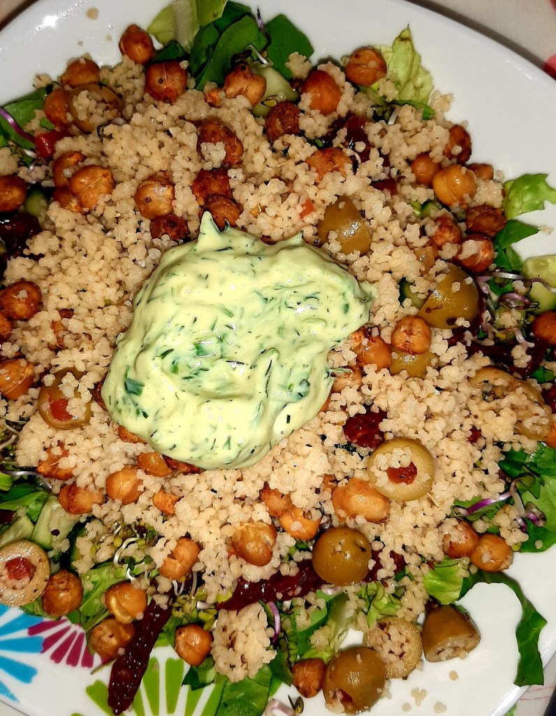 creamy vegan pesto salad dressing