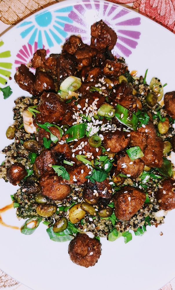 Protein Packed Vegan Bowl Recipe ~ Tofu, Edamame & Quinoa&nbsp;Bowl