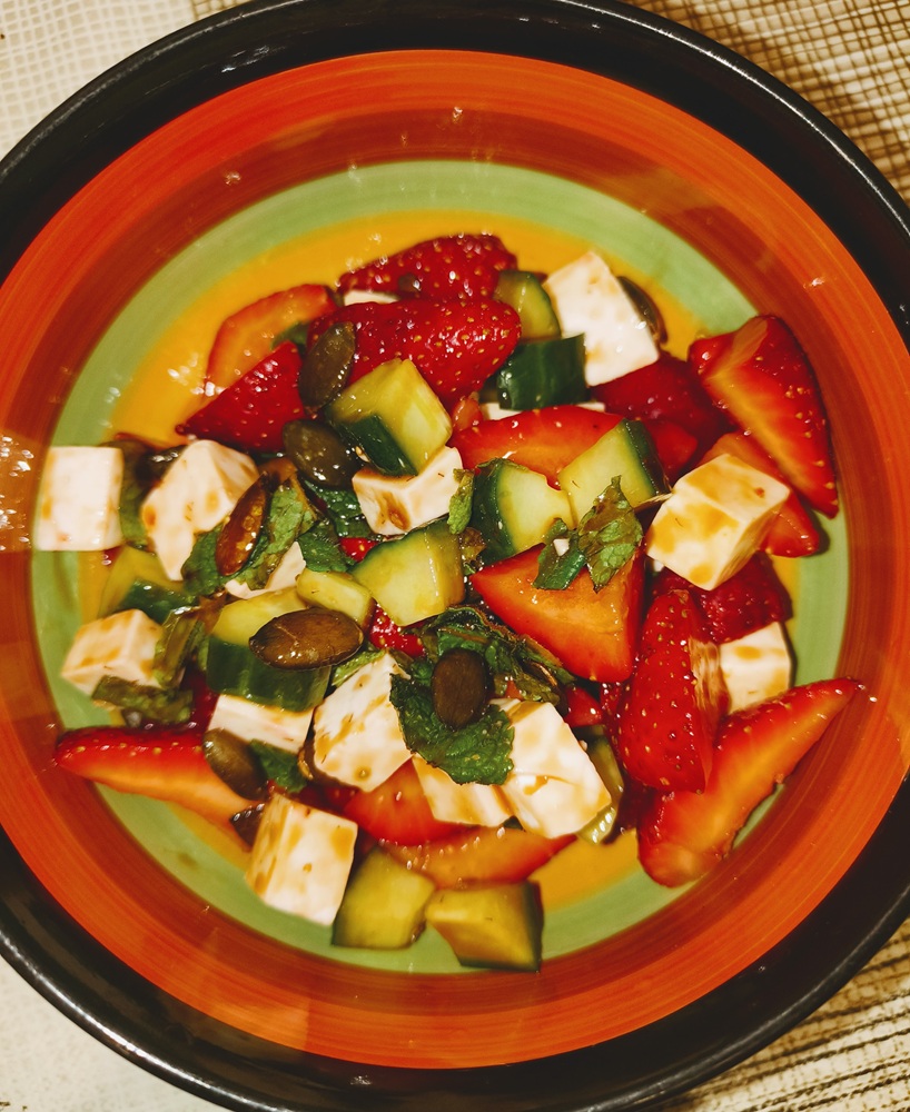 Vegan Summer Salads ~ Strawberry & Vegan Feta Salad